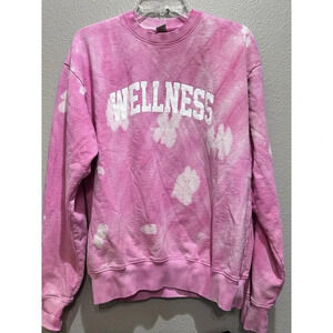 Sporty & Rich Pink Tie Dye Crew Sweatshirt Pink Atheltic Club Small Fits M/L